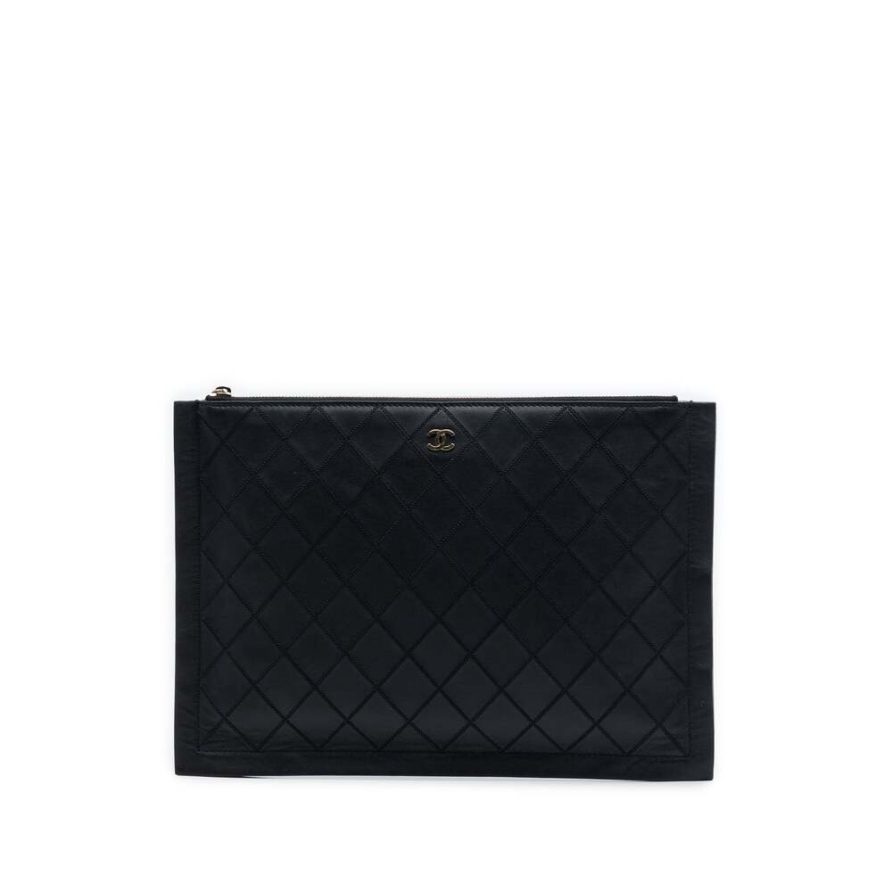 Chanel O Case Clutch Quilted Caviar #354475C12B